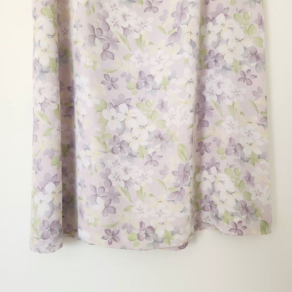 Vintage 90s Pendleton Pastel Purple Floral Midi Skirt‎ Size 14 Petite - Picture 5 of 15
